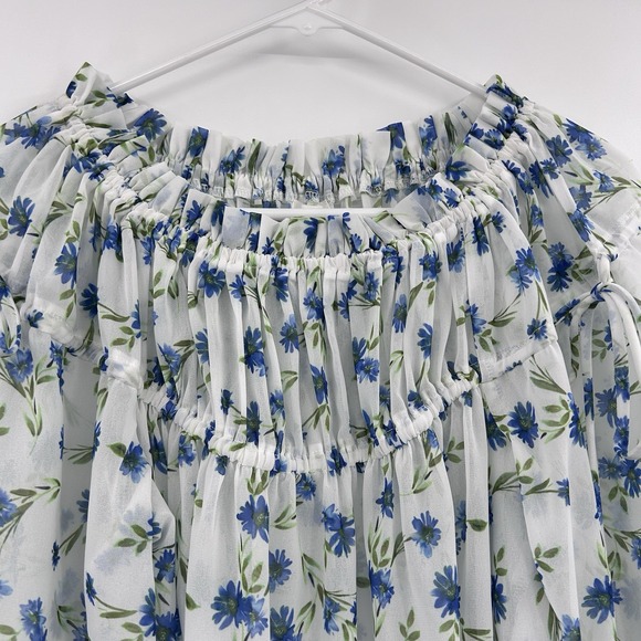 Tularosa Womens Floral Off the Shoulder Sheer Top Size‎ S Feminine Coquette - Picture 6 of 8